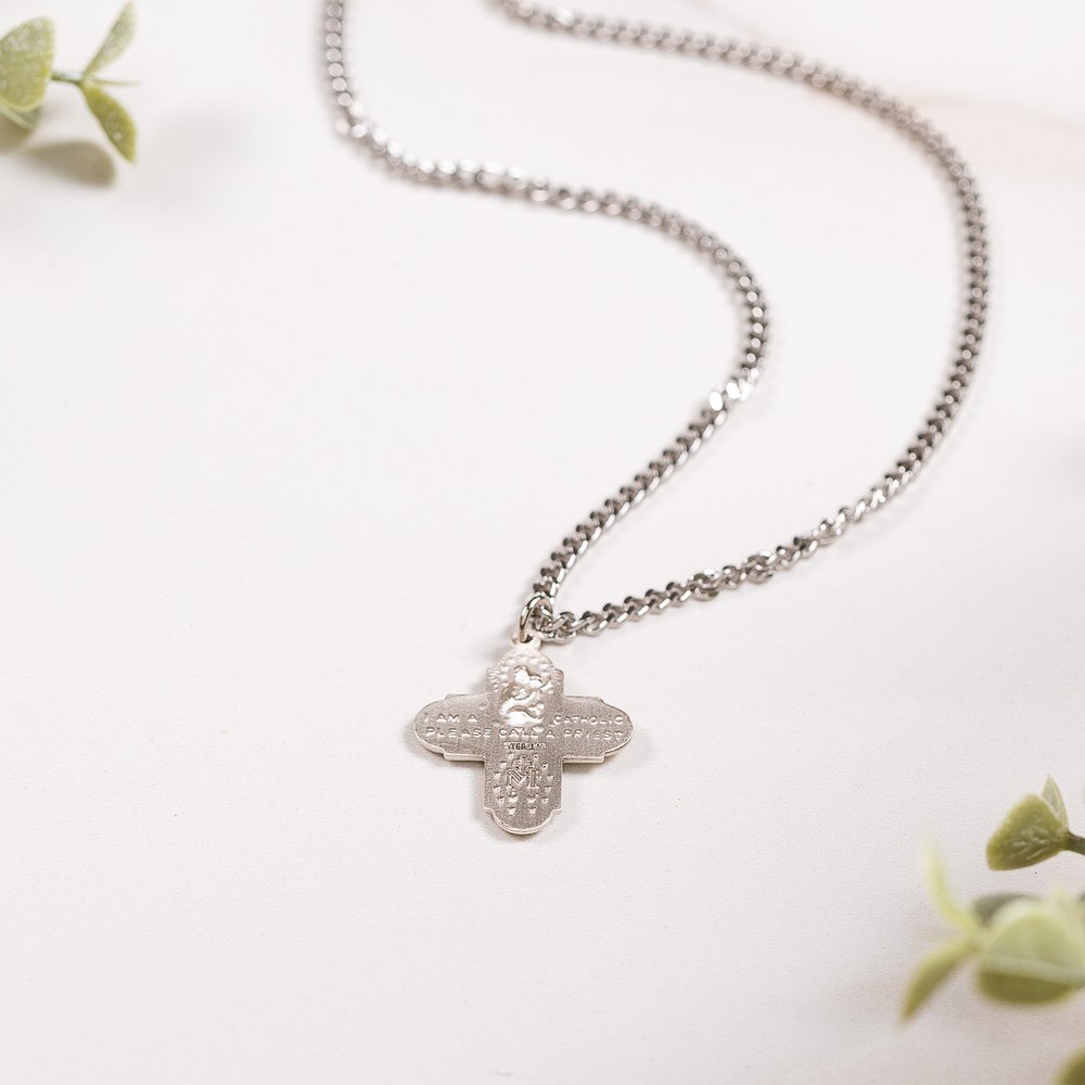 Sterling Silver St. Jude 4-Way Medal Necklace