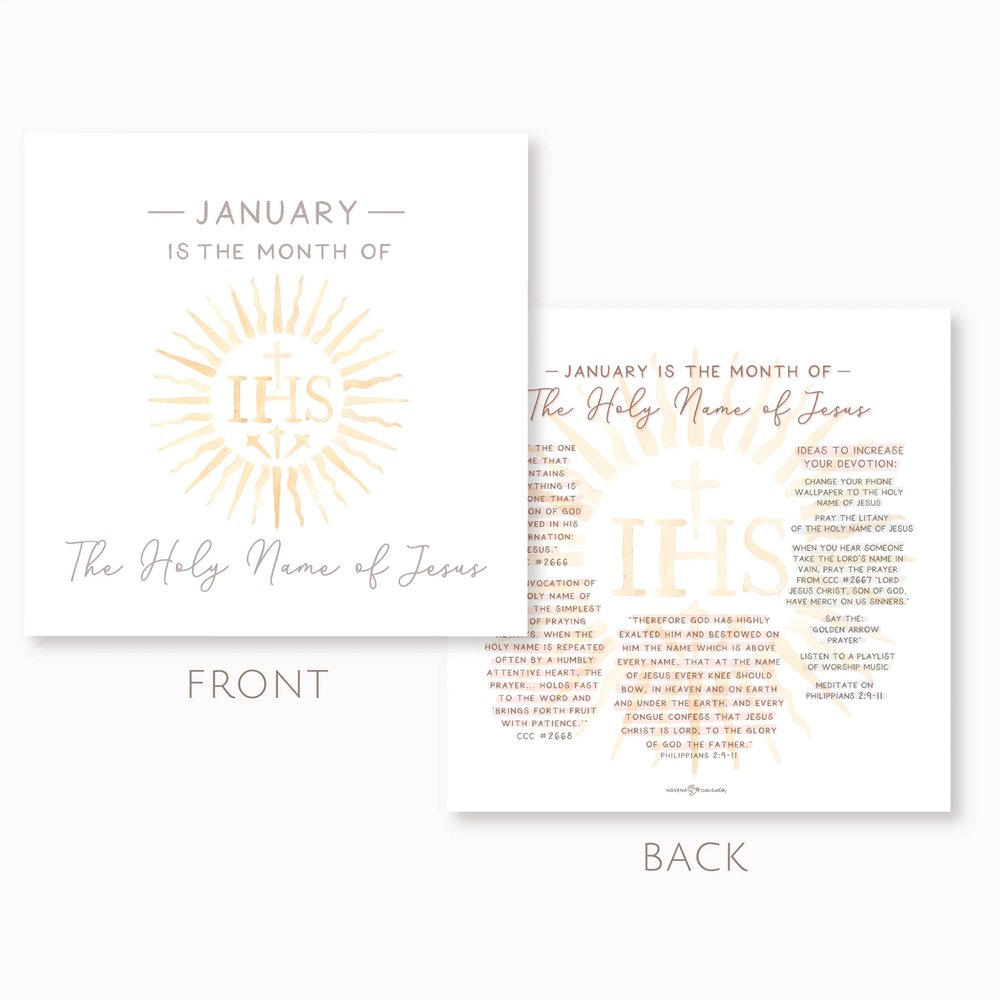 12 Catholic Monthly Devotion Prints & Acrylic Stand