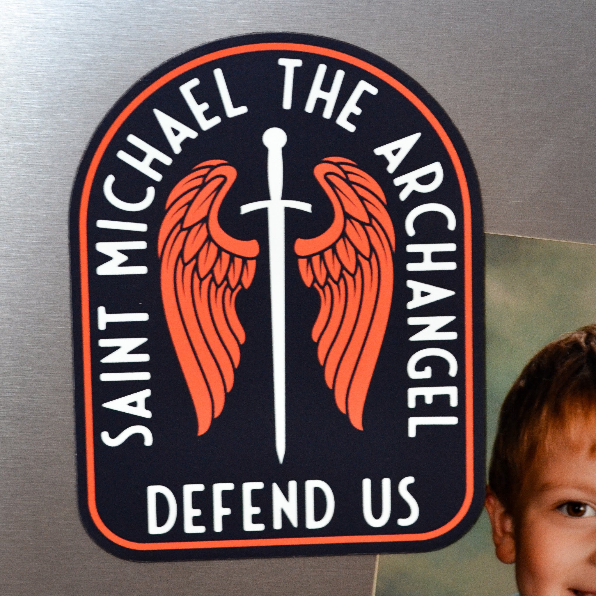 St. Michael Sword & Shield Catholic Car Magnet
