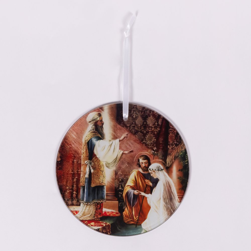 The Marriage of Mary & Joseph Glass Suncatcher - 6" (D)