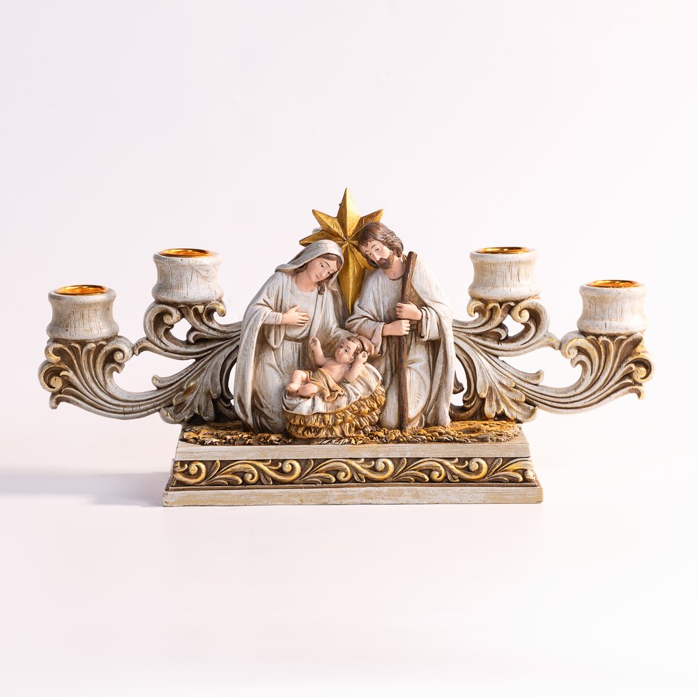 Nativity Style Advent Candleholder