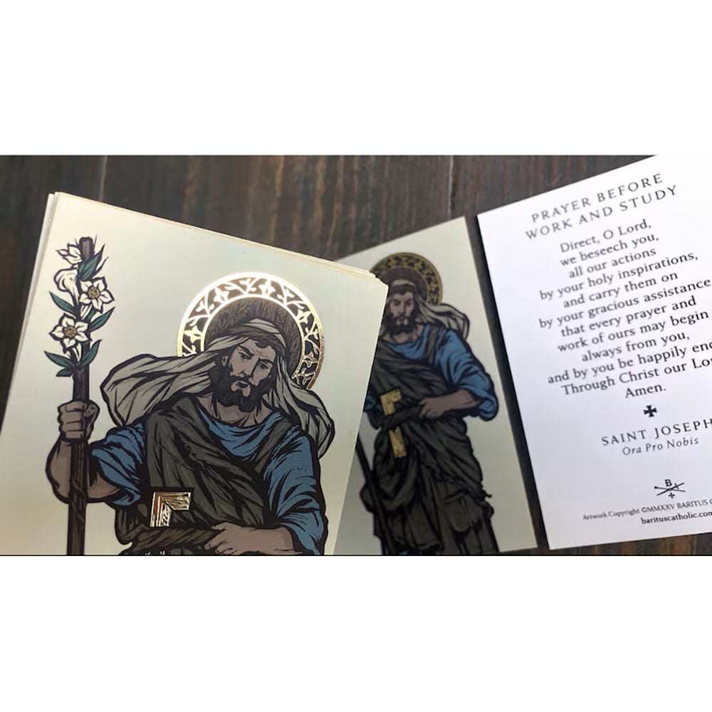 St. Joseph the Worker Gold Foil Prayer Card