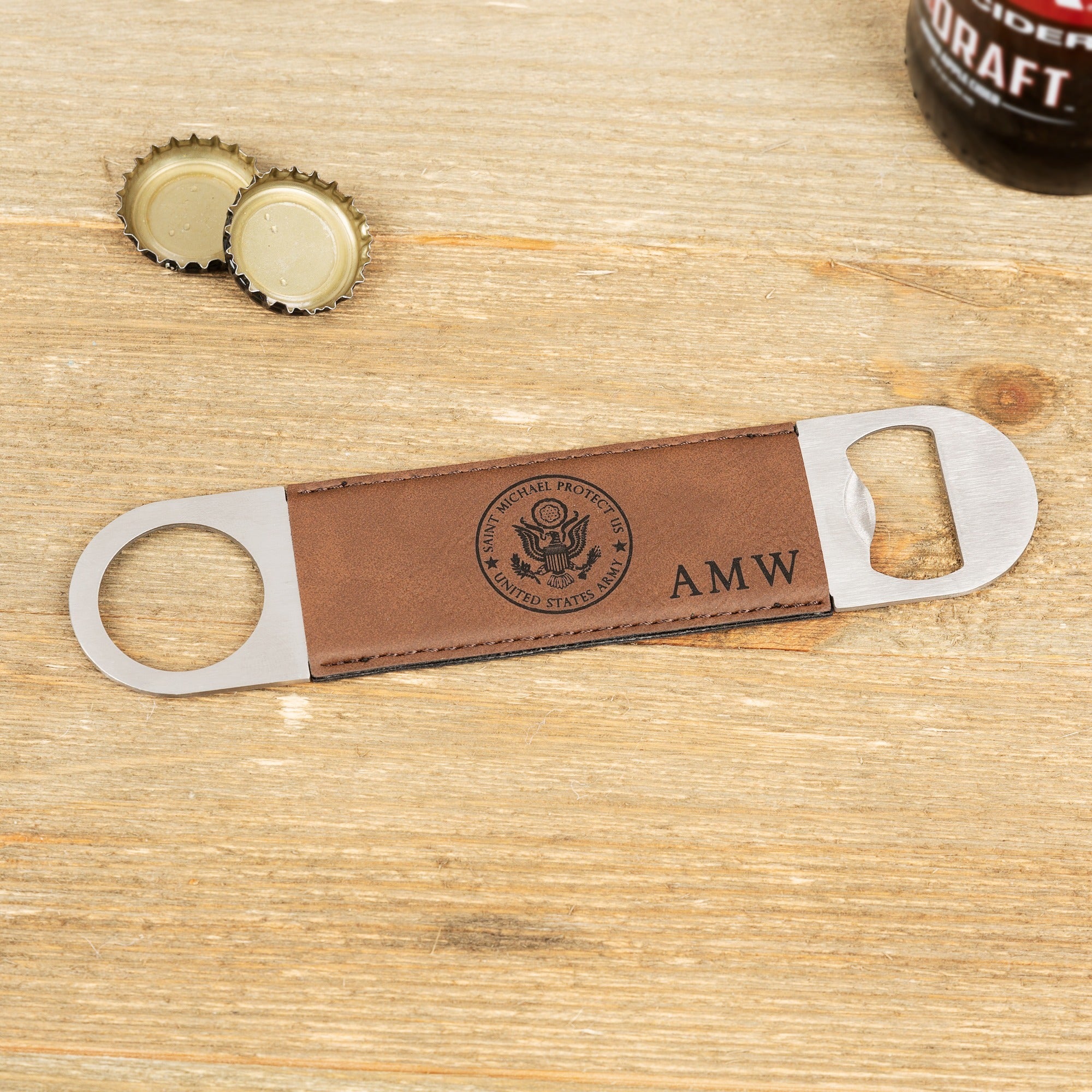 Personalized St. Michael Army Bottle Opener