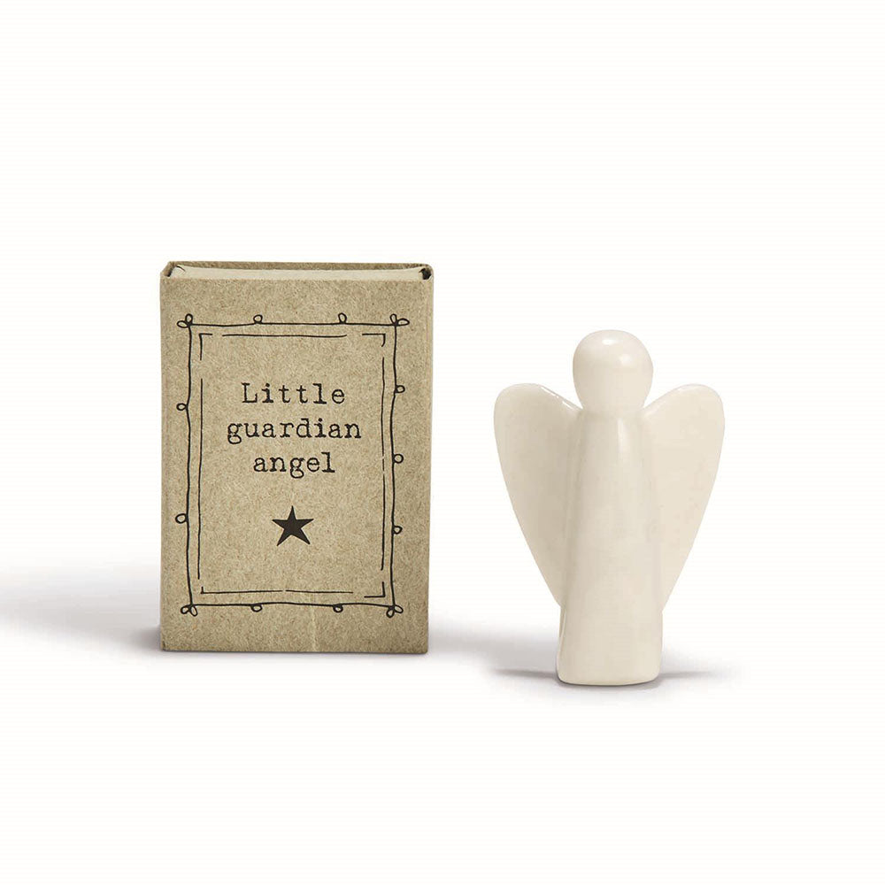 Porcelain Guardian Angel Matchbox Pocket Token | The Catholic Company®