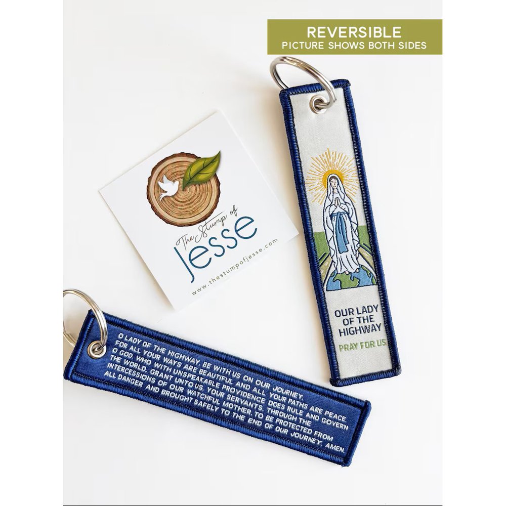 Our Lady of the Highway Woven Keychain