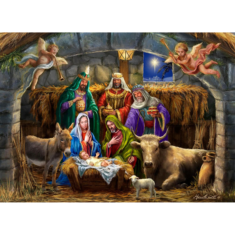 In The Manger Jigsaw Puzzle Advent Calendar - 1000 Pieces