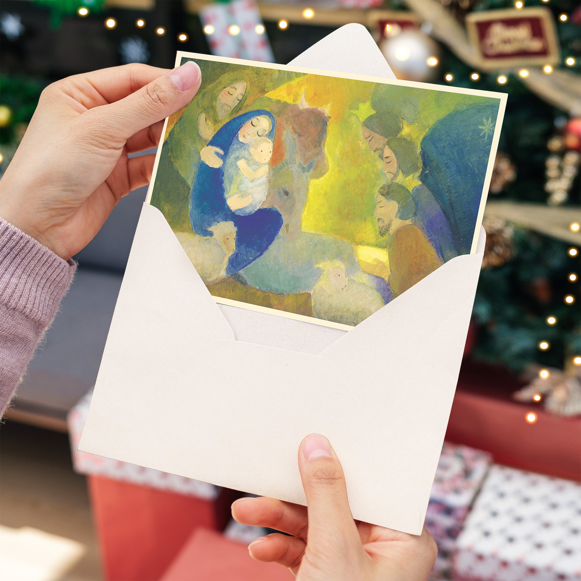 Impressionist Silent Night Nativity Christmas Cards - Set of 20