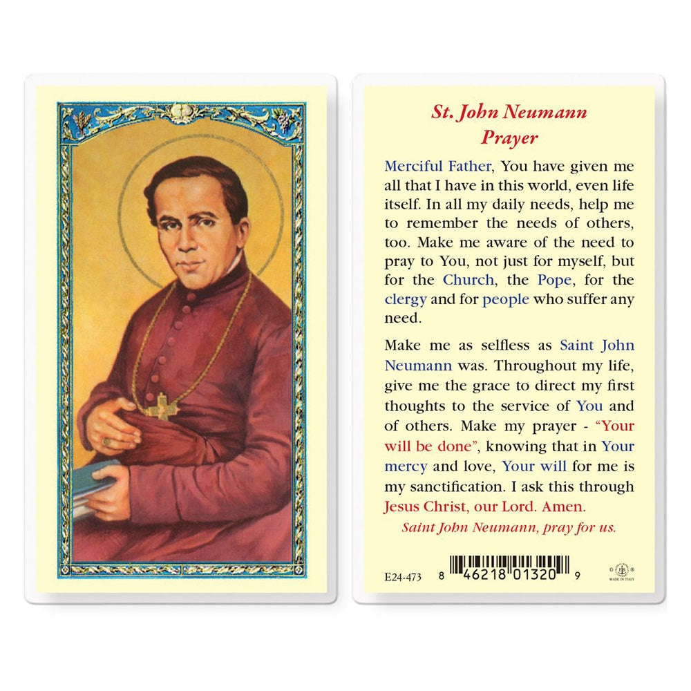 Laminated prayer card with Italian artwork by Fratelli Bonella
