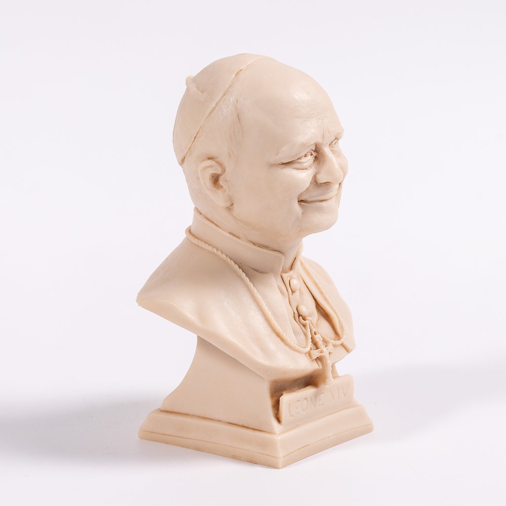 Italian Antique Ivory Pope Leo XIV Bust - 4.72"