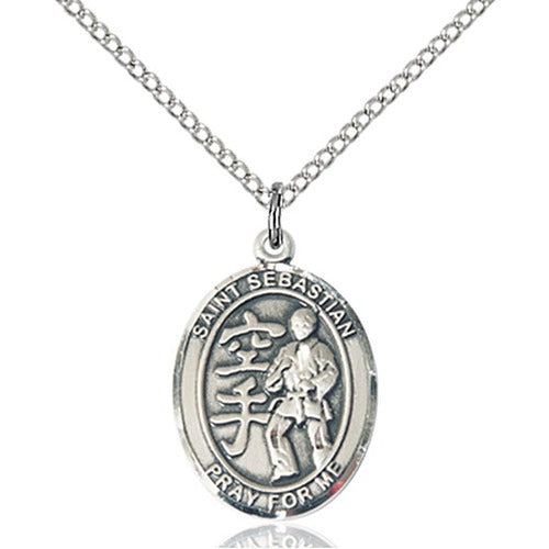Sterling Silver St Sebastian / Karate Pendant