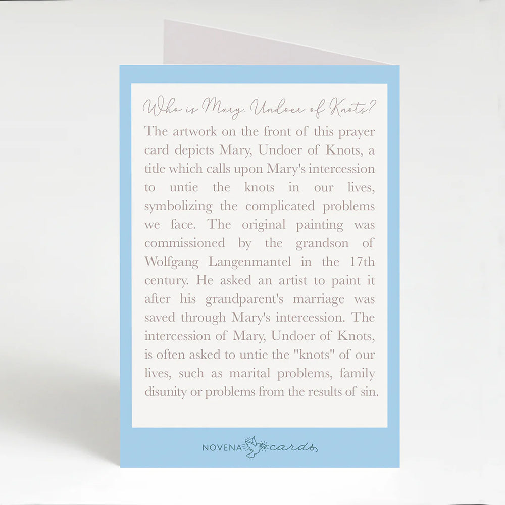 Mary Undoer of Knots Folded Prayer Card