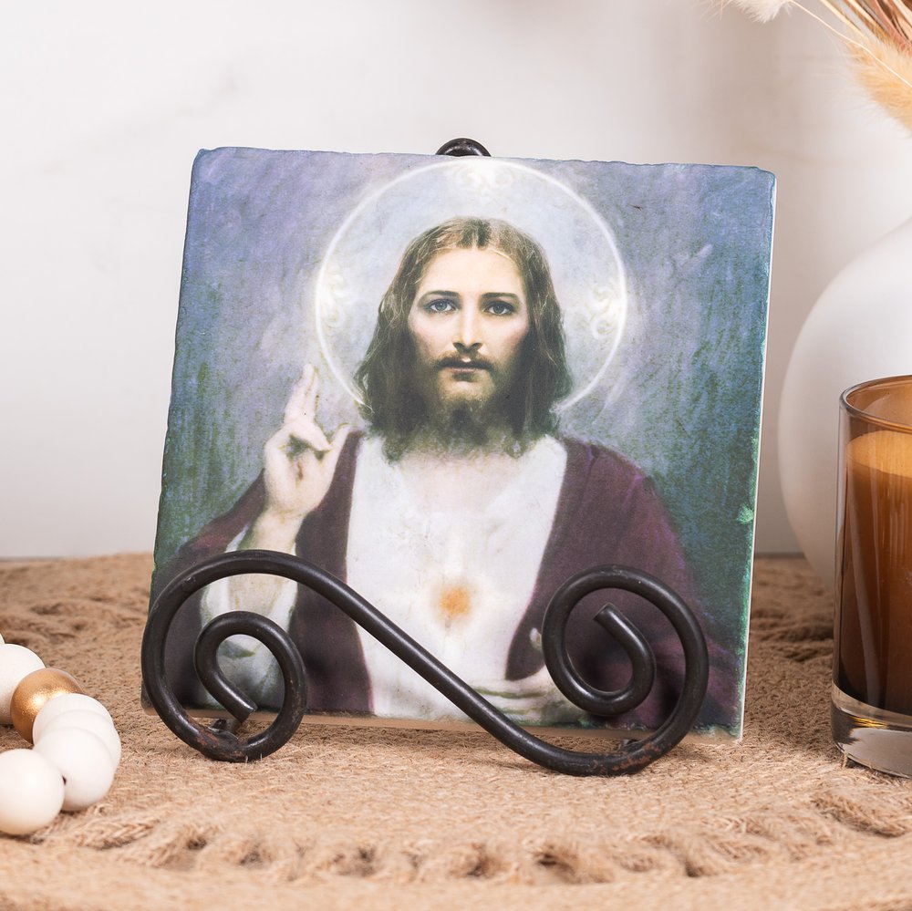 Chambers Sacred Heart Tumbled Stone Tile - 6" x 6"