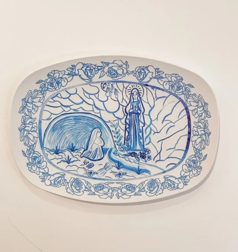 Our Lady of Lourdes Handmade Platter