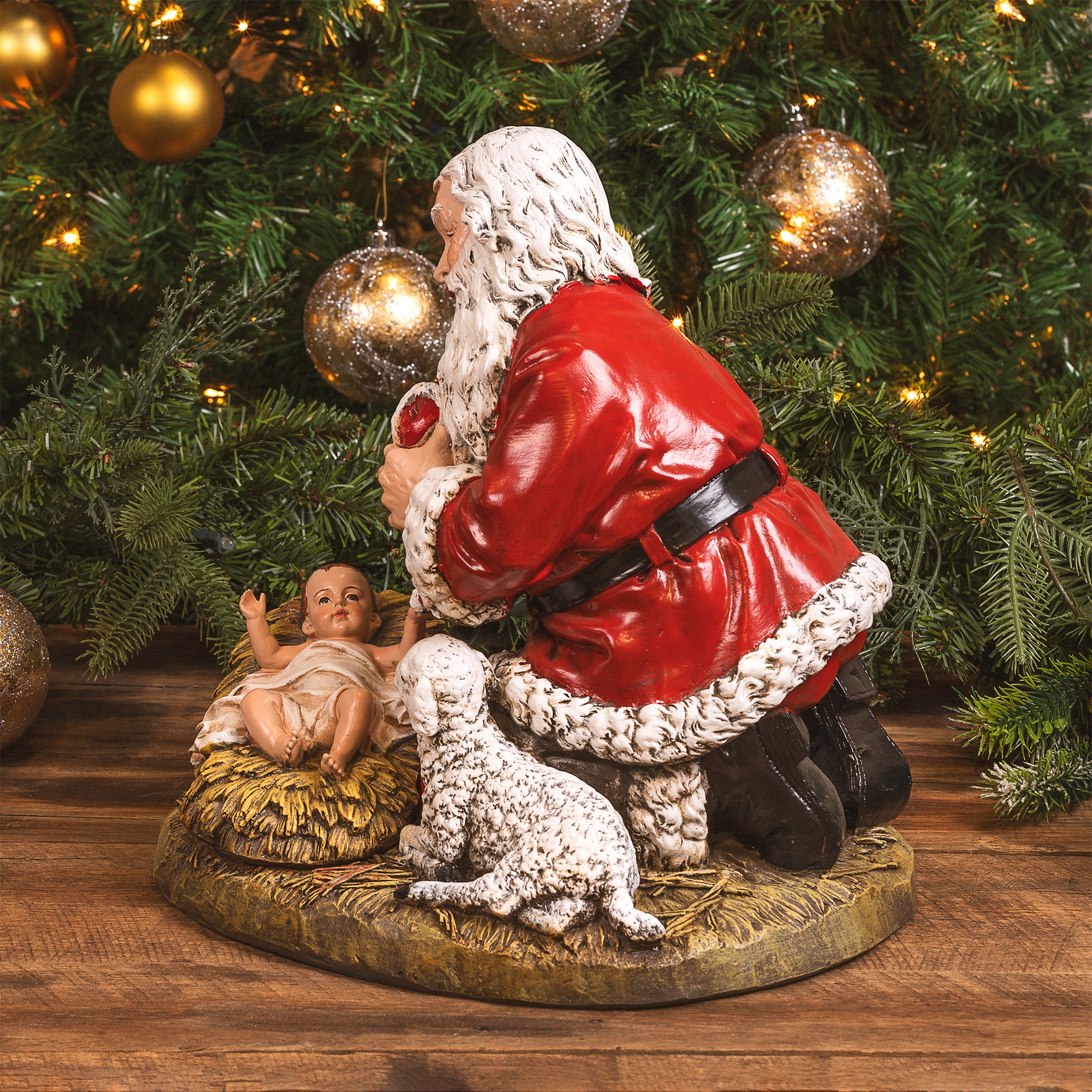 Kneeling Santa Figure 13"