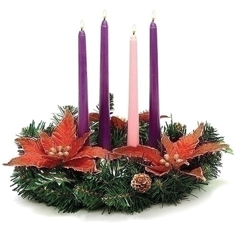 Pine Cones and Poinsettias Advent Wreath