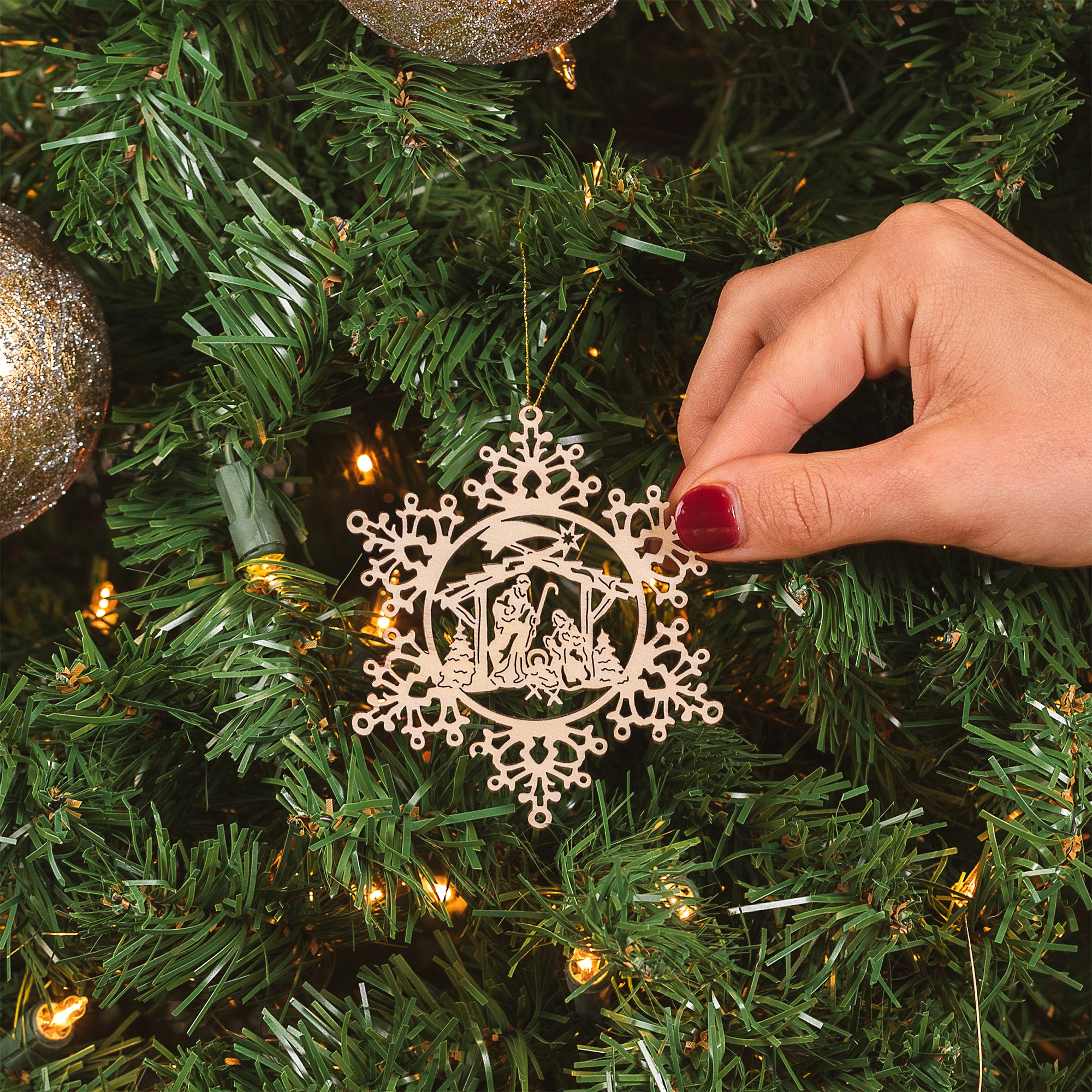 Laser Cut Snowflake Italian Nativity Ornament