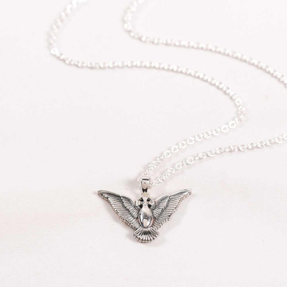 Silver Holy Spirit Majestic Dove Necklace - 20" chain