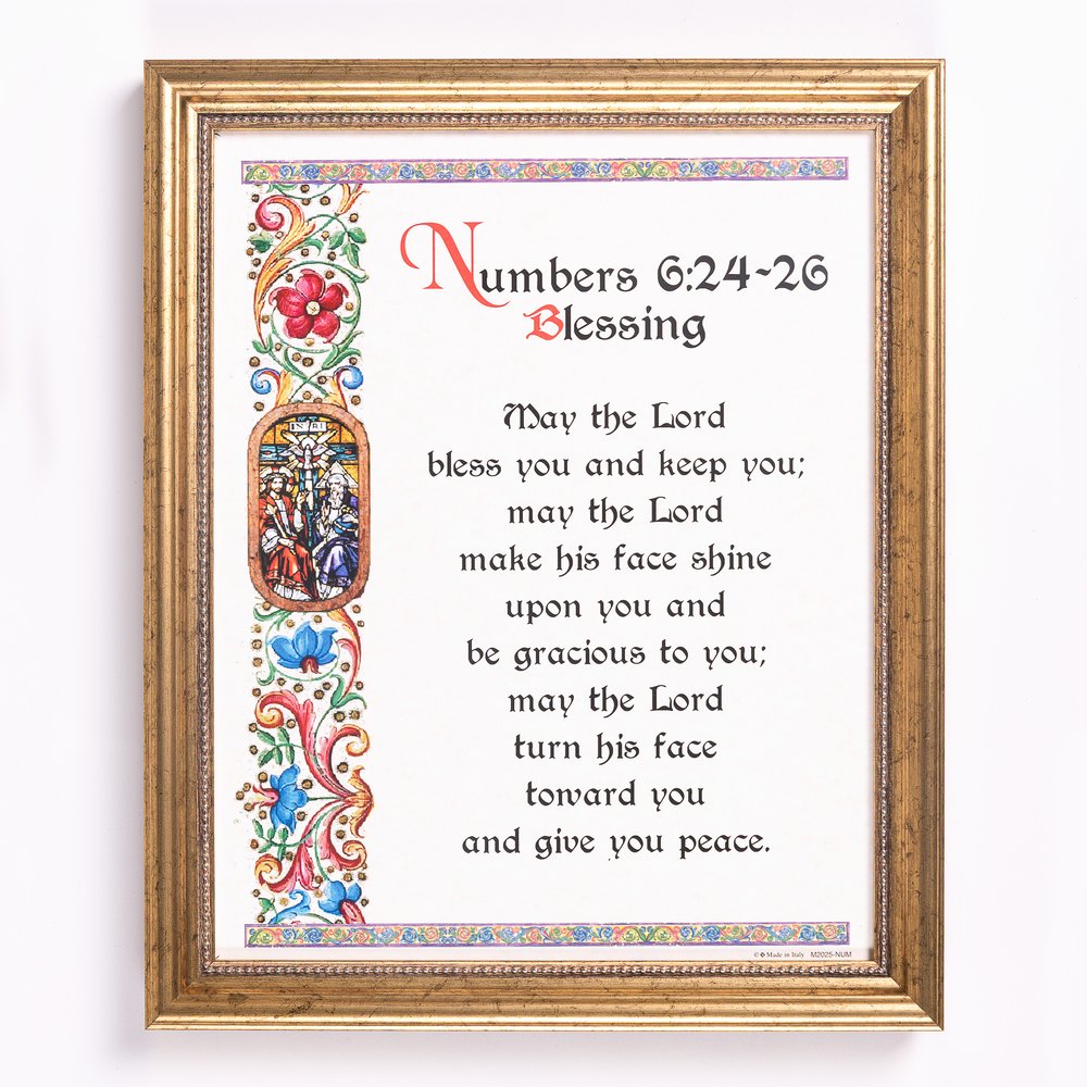 Parchment Style Biblical Blessing Framed Print - 8" x 10"