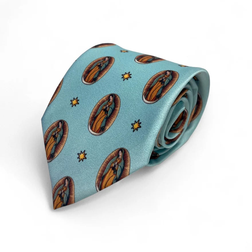 Our Lady of Guadalupe Light Blue Necktie