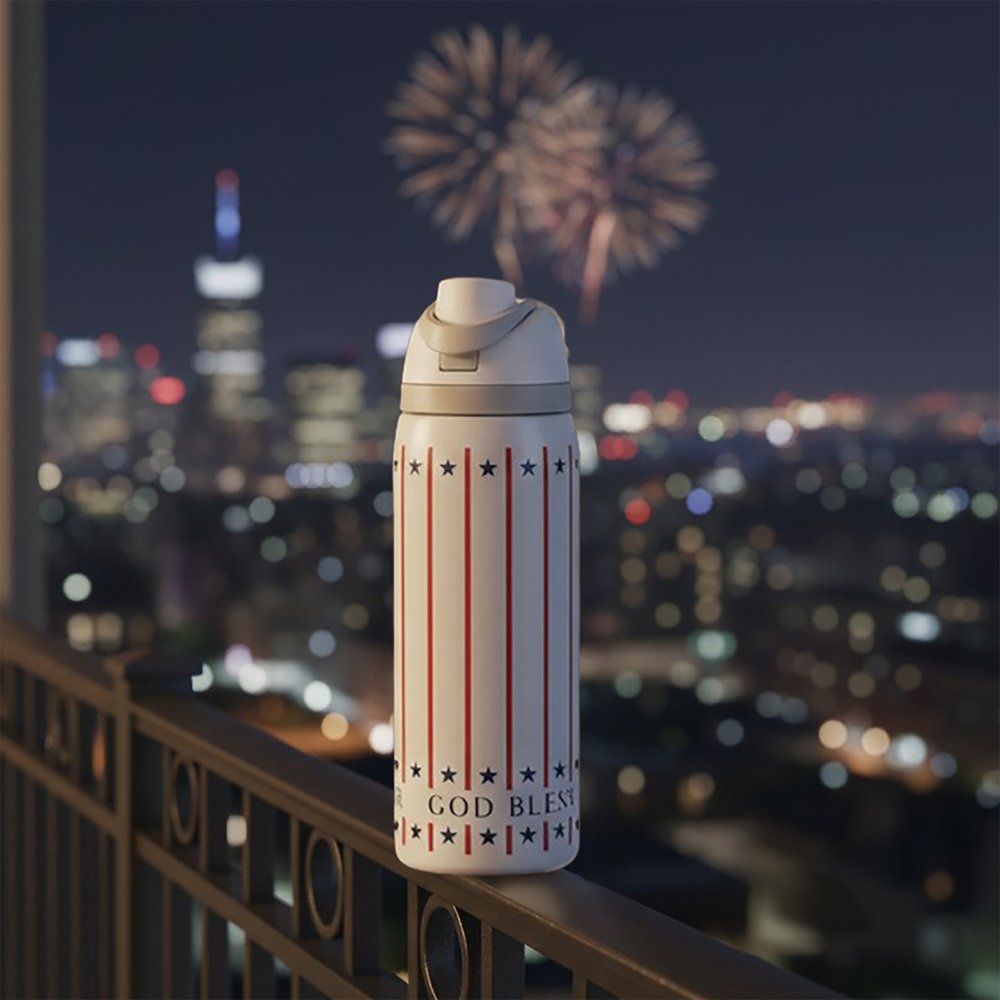 Personalized God Bless America Water Bottle