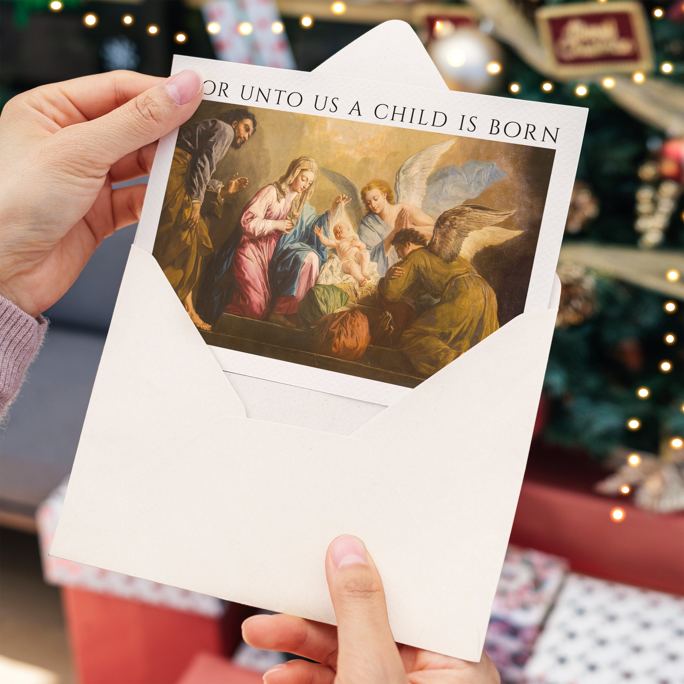 Personalized For Unto Us A Child is Born Photo Christmas Cards