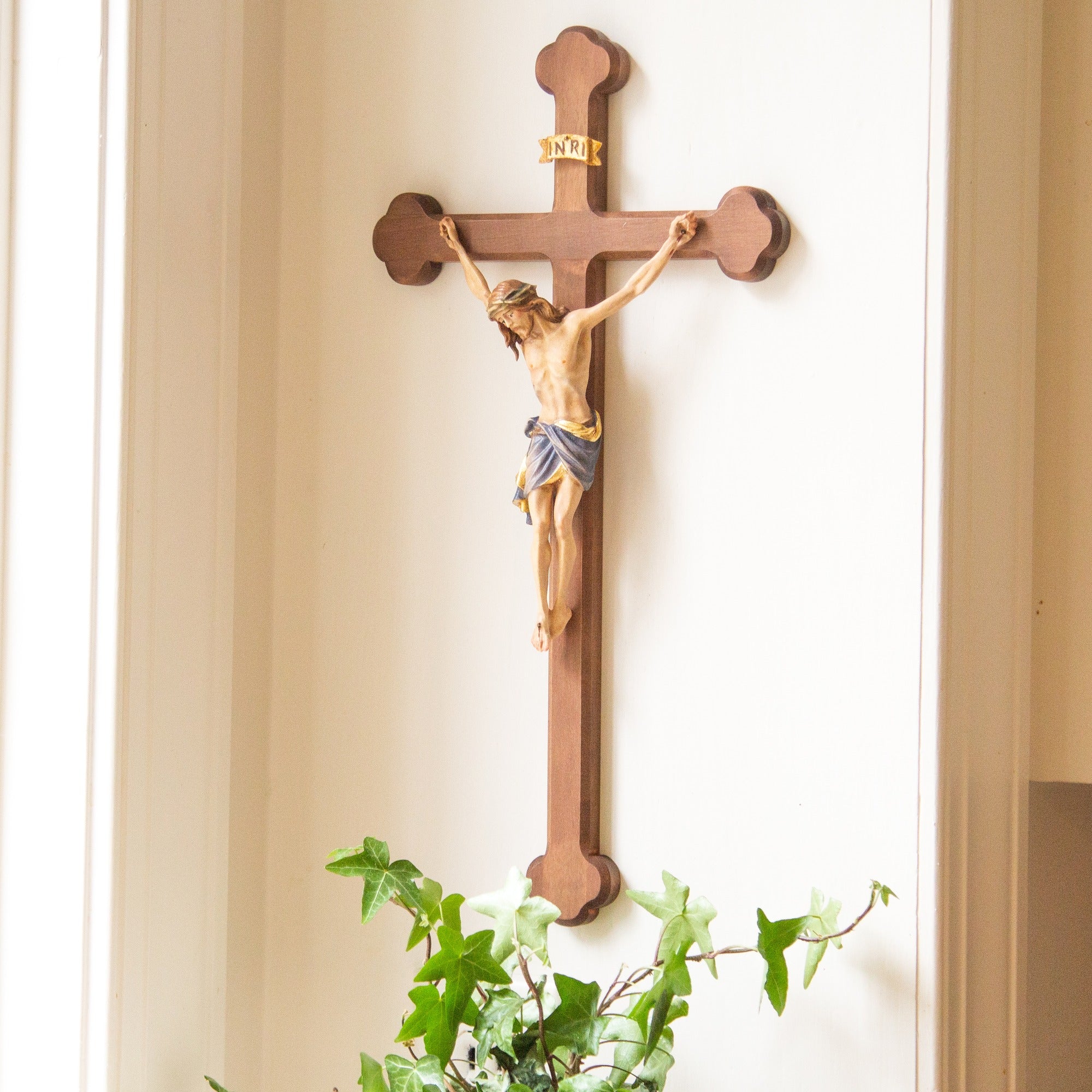Baroque Siena Hand Painted Italian Crucifix