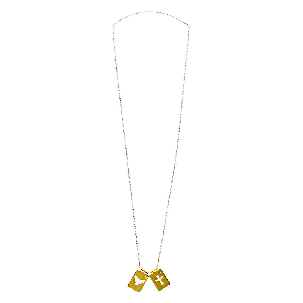 Holy Spirit & Cross Scapular Necklace