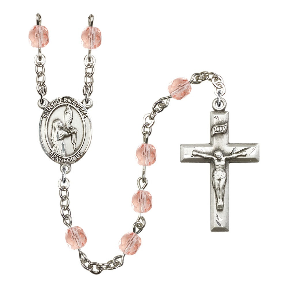 Bliss St. Bernadette Pink October Rosary 6mm