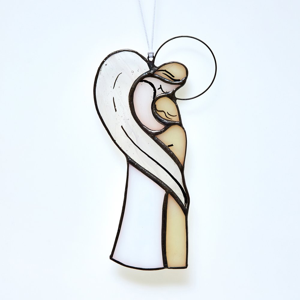 Handcrafted Welcome Home Memorial Angel Stained Glass Suncatcher