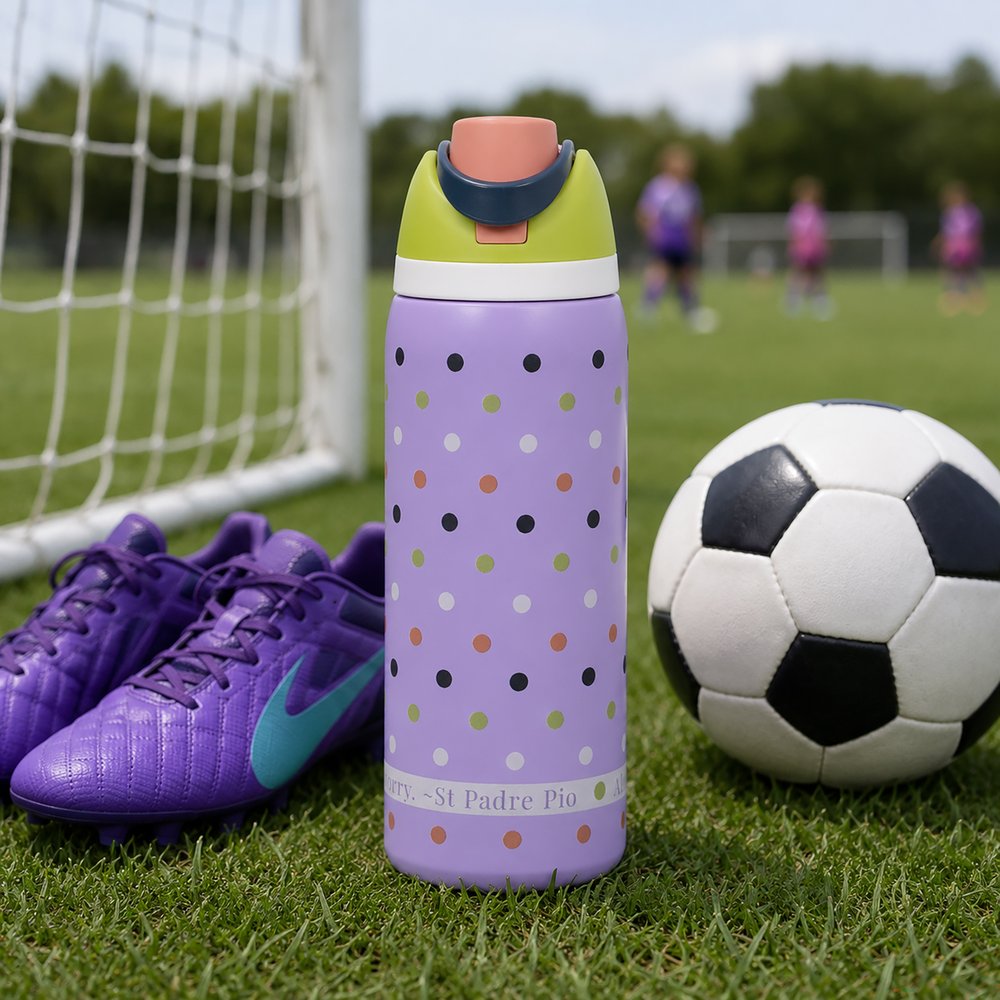 Personalized Don't Worry Polka Dot Water Bottle