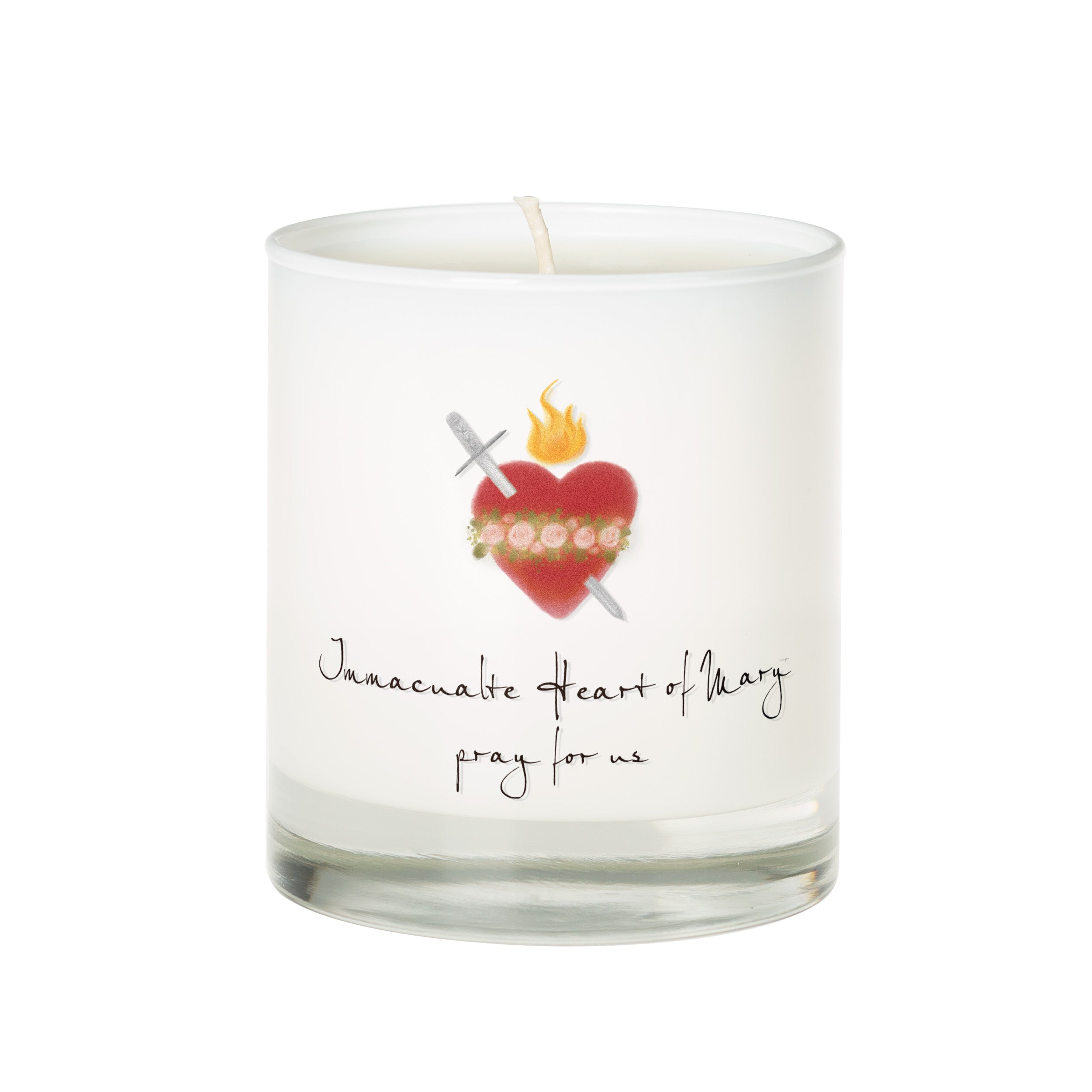 Immaculate Heart of Mary Watercolor Candle