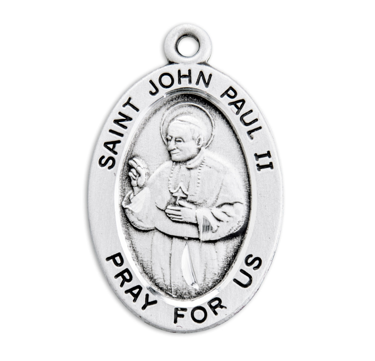 Sterling Silver St. John Paul II Medal on 20" Chain