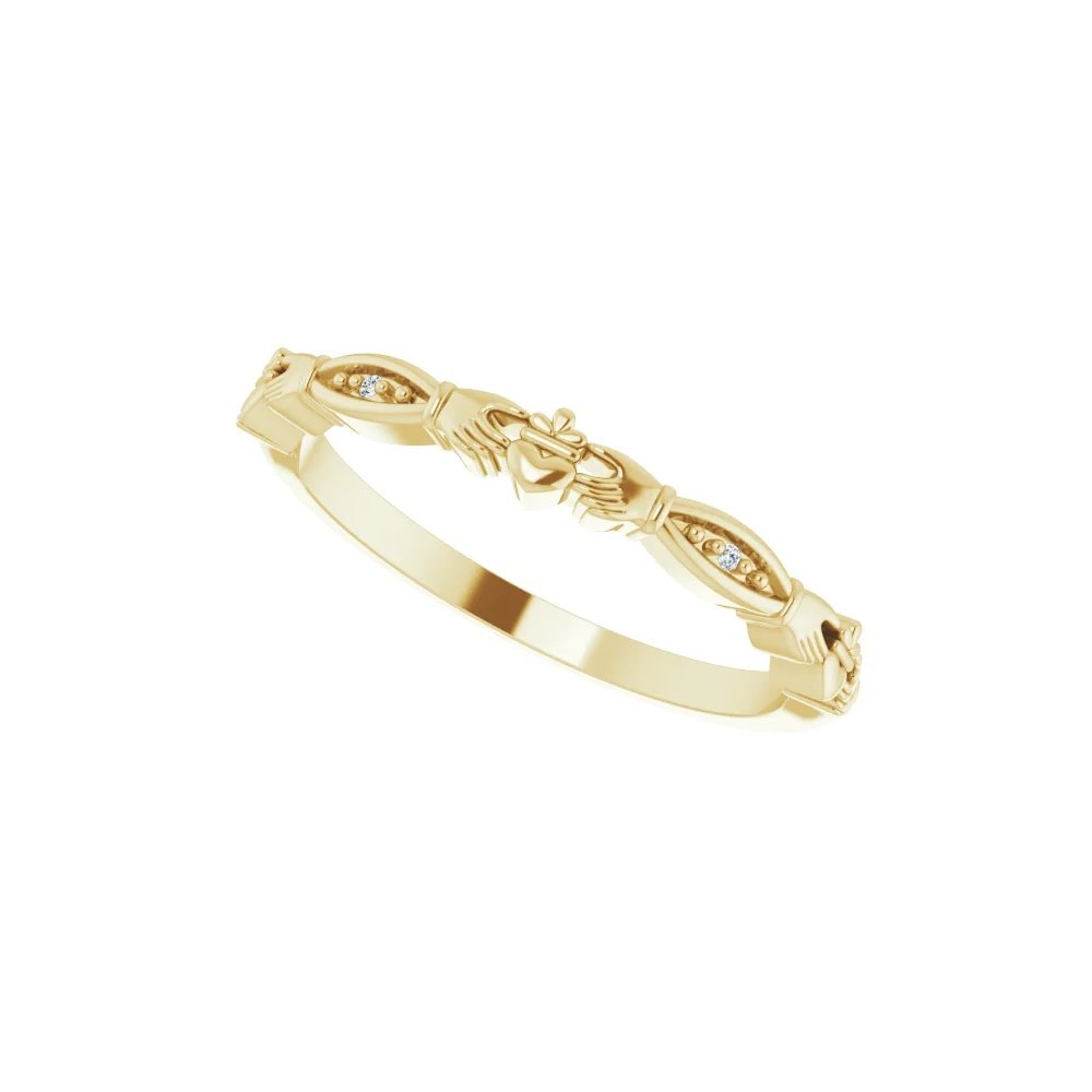 Natural Diamond Claddagh Ring