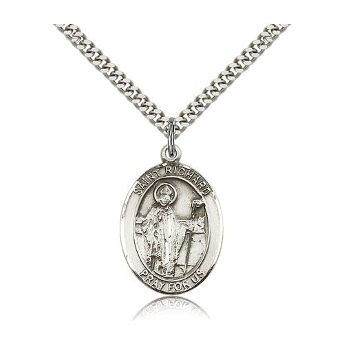 St. Richard Pendant with Chain, Bliss, Sterling Silver
