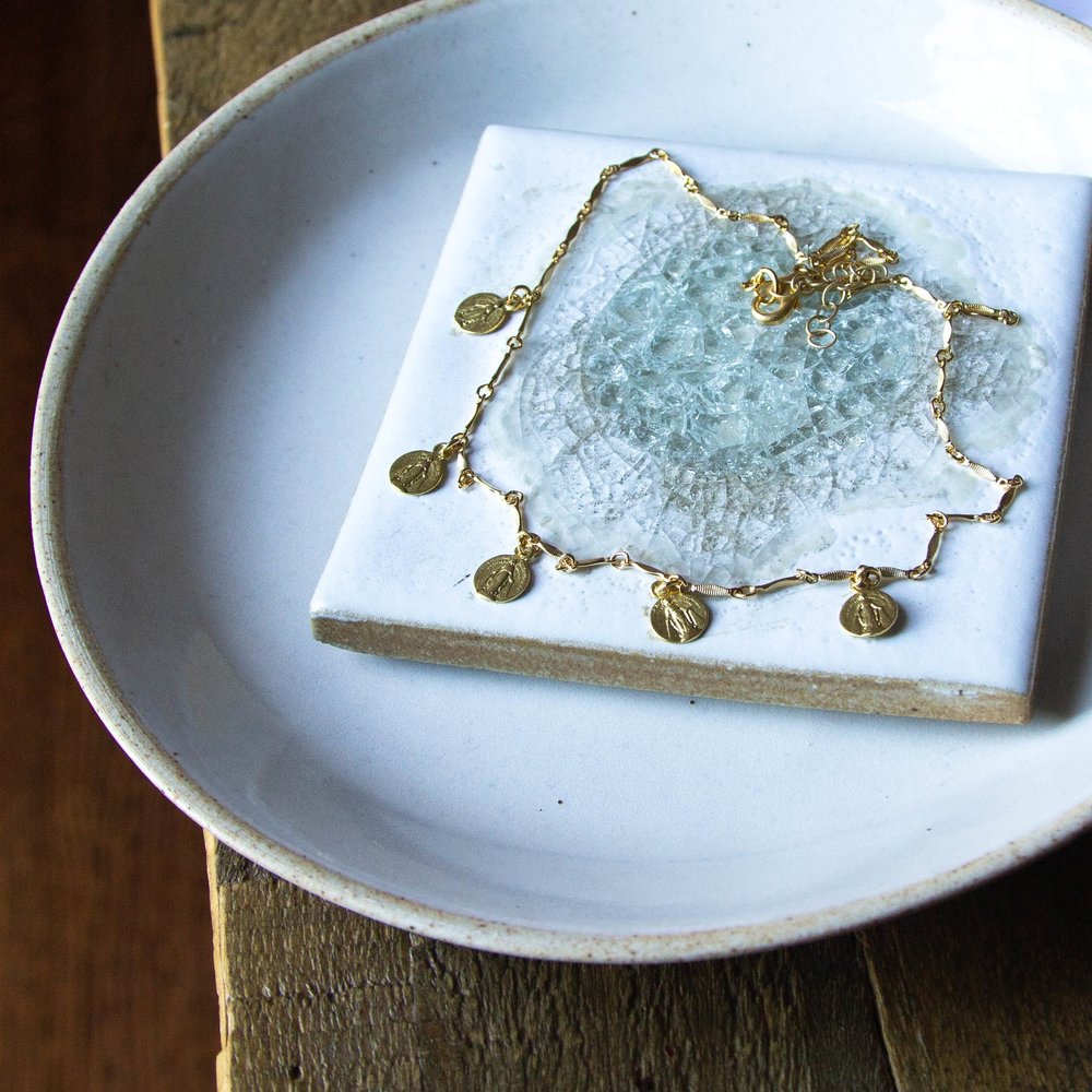Our Lady of Grace Petite Medallion Necklace