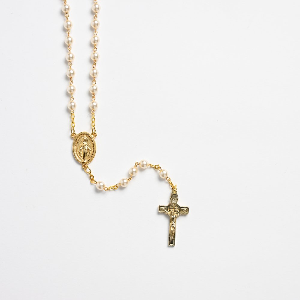 Holy Sepulcher Relic Ivory Pearl Rosary