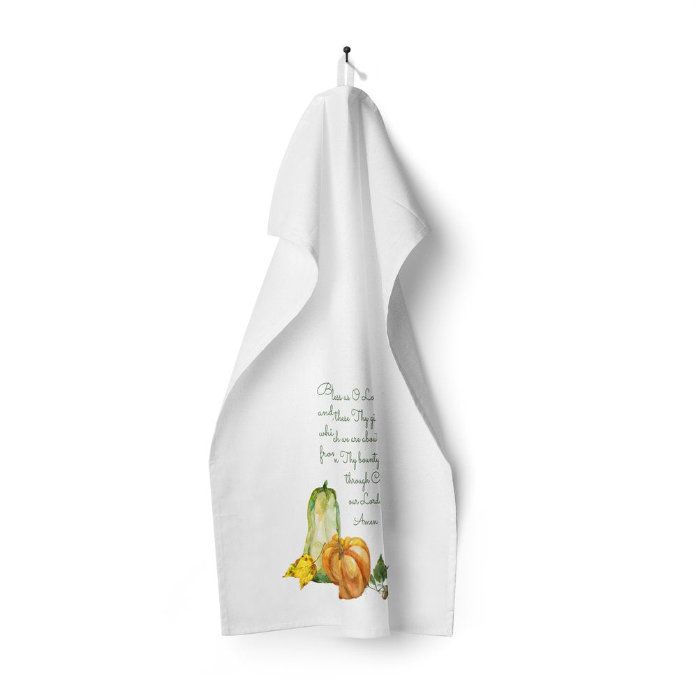 Thanksgiving Bless Us O Lord Dish Towel