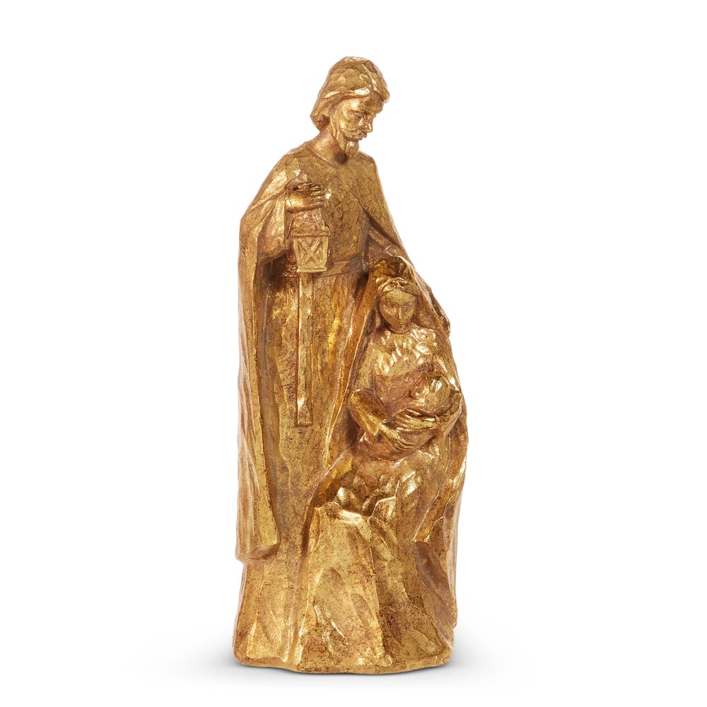 Radiant Gold Holy Family One-Piece Nativity Statue – 11.25"