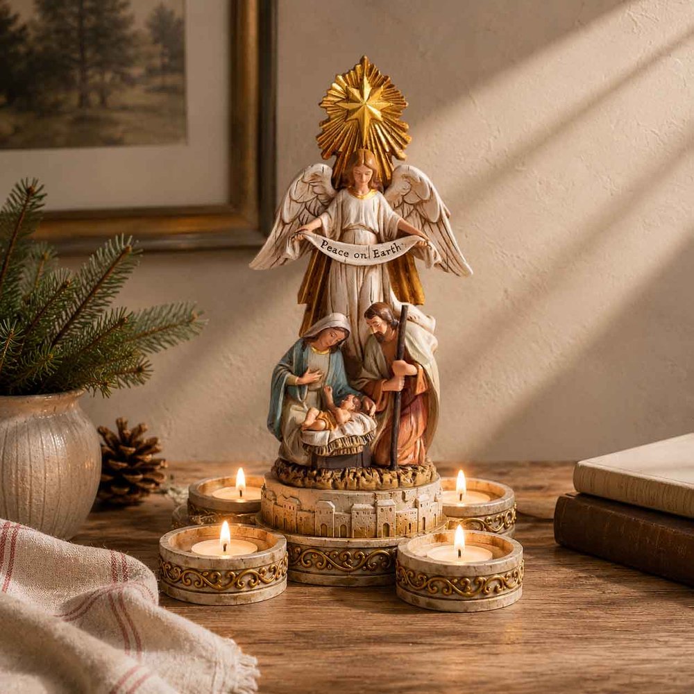 Nativity Votive Advent Candleholder