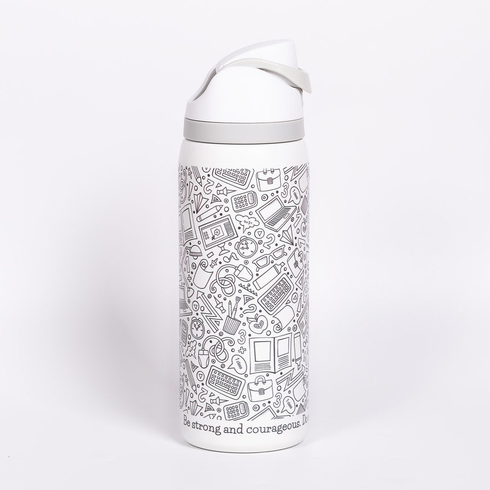Personalized Color-Your-Own Strong & Courageous Water Bottle
