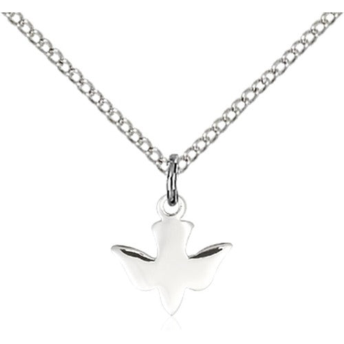Sterling Silver Holy Spirit Pendant 3/8 X 3/8"