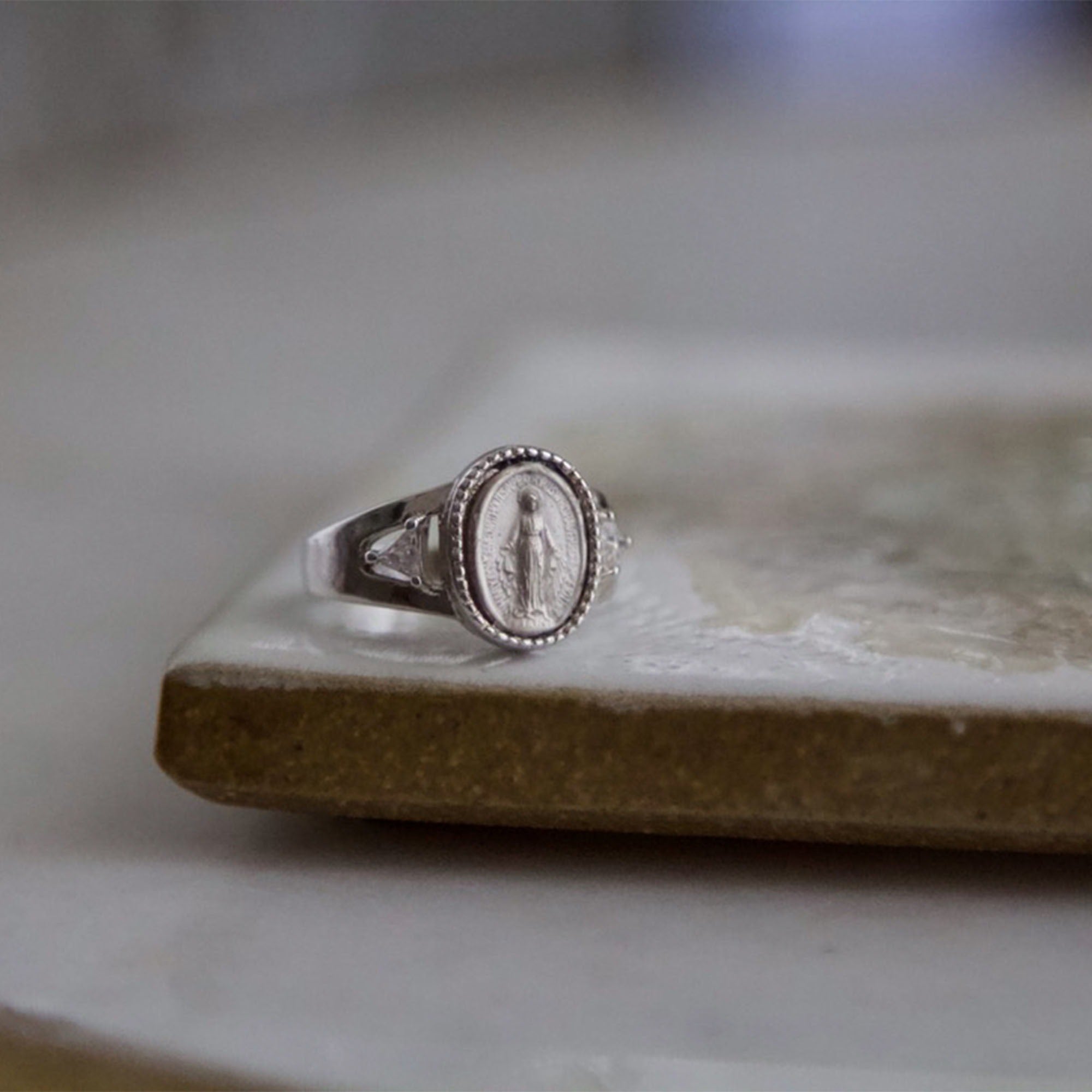 Sterling Silver Miraculous Medal Ring