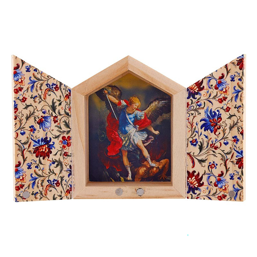 St. Michael Miniature Wooden Triptych