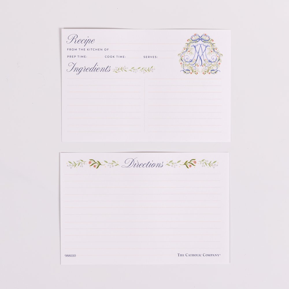 Mother Mary Auspice Maria Recipe Cards - Pack of 50