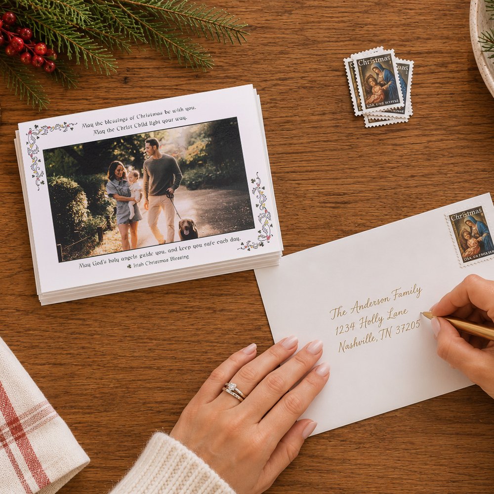 Personalized Irish Blessings of Christmas Photo Christmas Cards