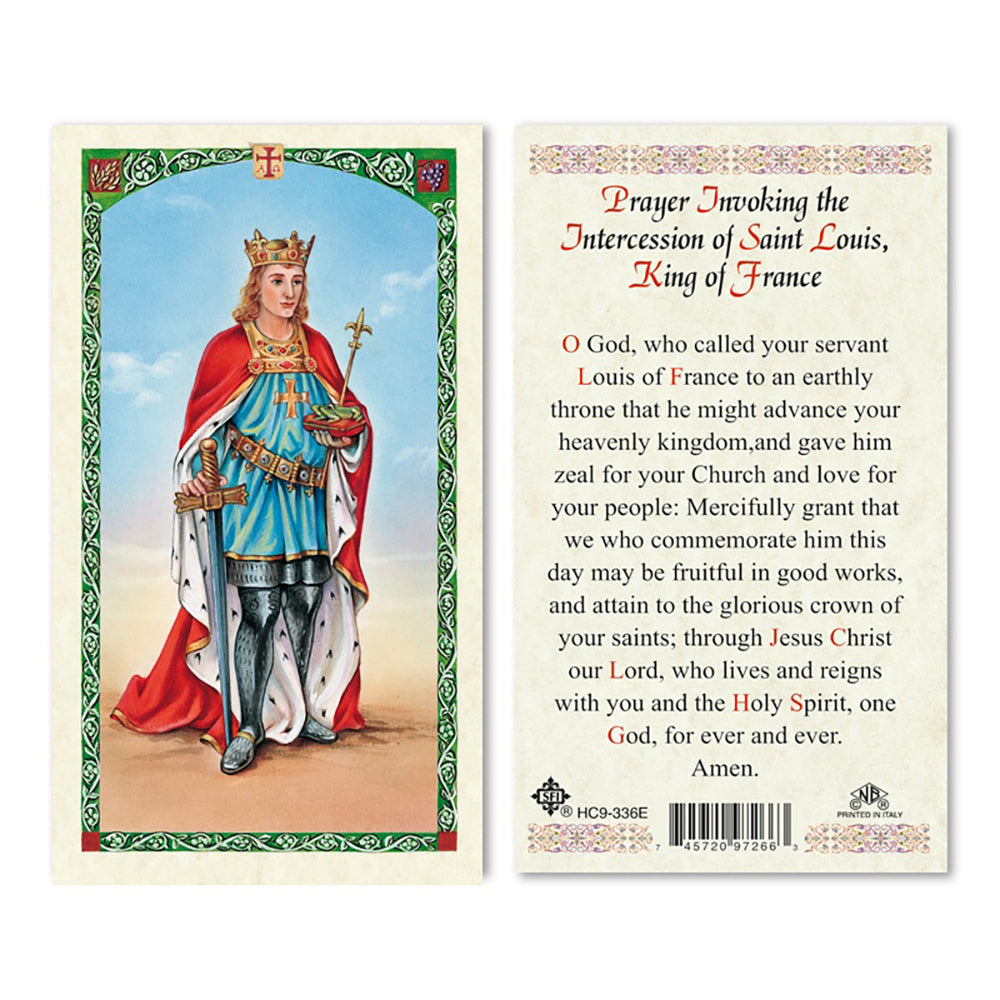 St. Louis King of France Prayer Card