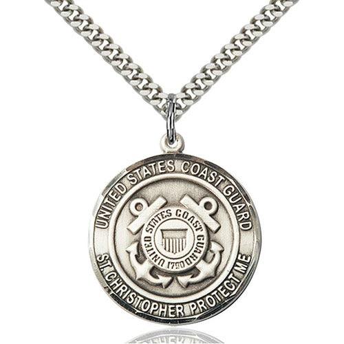 Sterling Silver COAST GUARD/St. Christopher Pendant