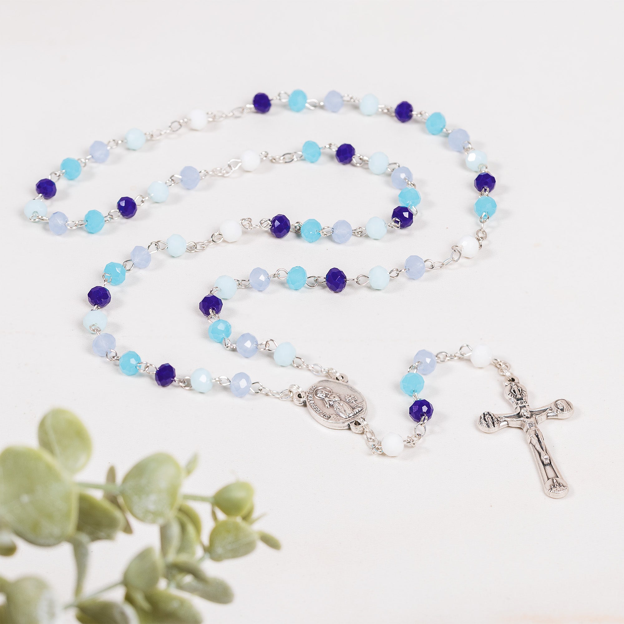 Handmade Blue Ombre Lourdes Rosary
