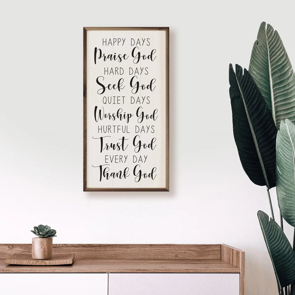 Praise Seek Worship Trust Thank God Framed Art