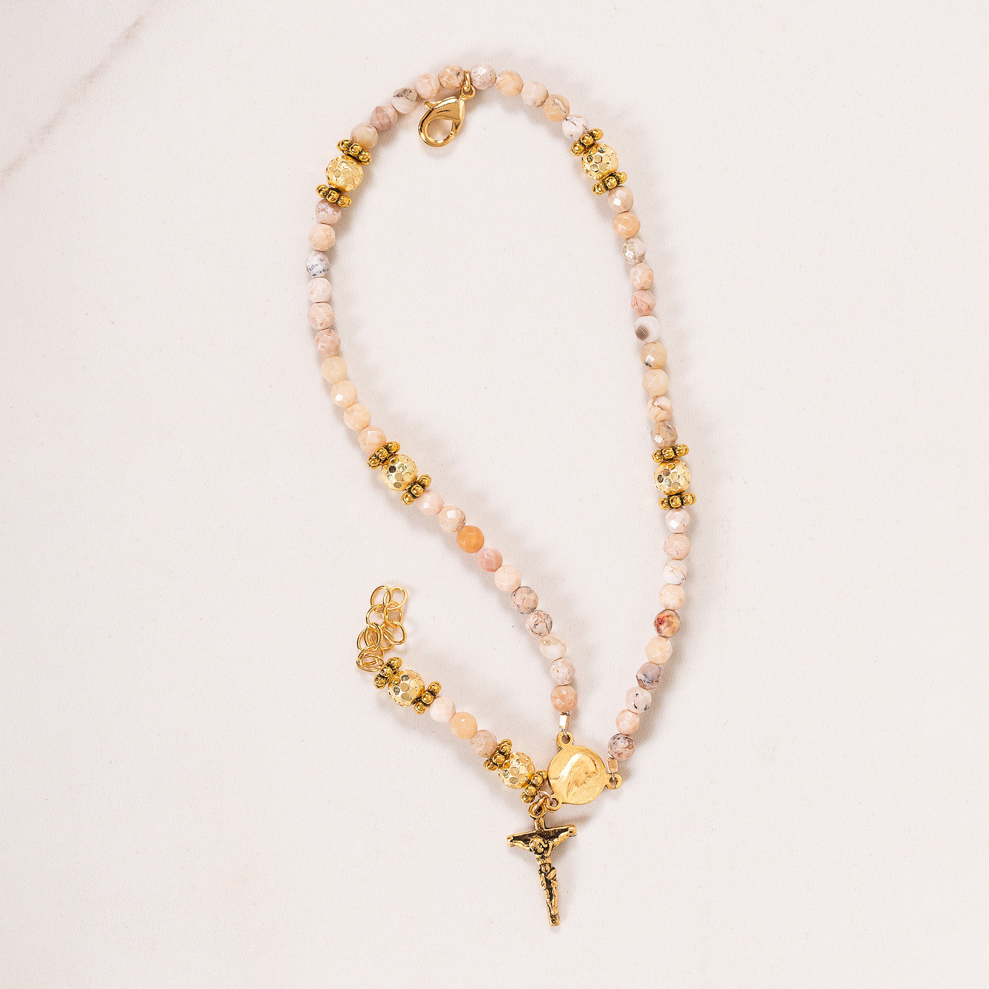 Moonstone Double Strand Rosary Bracelet